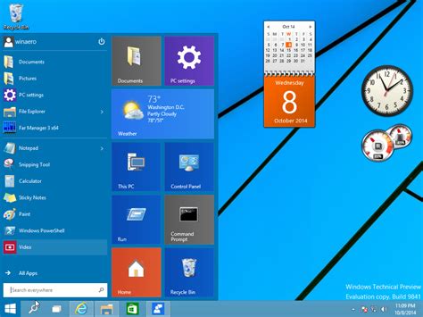 gadgets windows 10.
